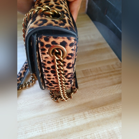 Kurt Geiger NWT "The Chelsea" Leopard Pony Hair Shoulder Bag With Dustbag - Picture 8 of 13